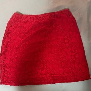 Red mini skirt